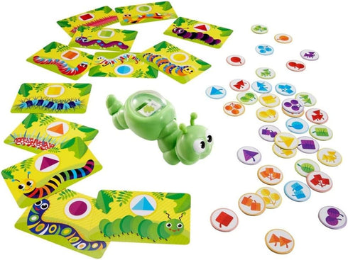 Mattel Games Patty-Pillar Fisher-Price Kids Pre-School Game, Colors, Shapes & Matching with Cards, Tokens & Caterpillar Spinner, 2 to 6 Players, G...