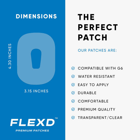 Flexd - G6 Adhesive Patches Waterproof for Dexcom G6 Adhesive Patches – Durable G6 Overpatch – CGM Adhesive Patches (35 Pcs) – Clear Transparent...