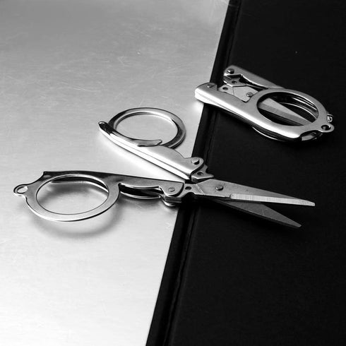 Folding Scissors, 4Pcs Stainless Steel Small Scissors Pocket Portable Foldable Travel Scissors Tiny Mini Craft Cutter...