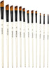 Angular Paint Brushes Nylon Hair Angled Watercolor Pait Brush Set for Acrylics Watercolors Gouache Inks Oil and Tempera(12pcs Pearl White Angled P...