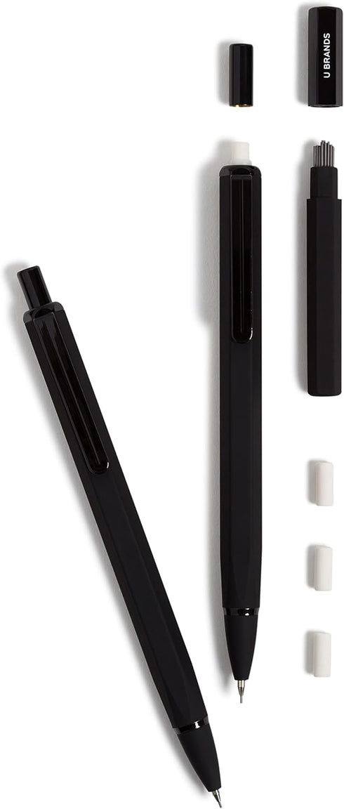 U Brands Midnight Cambria Mechanical Pencil, Office Supplies, Soft Touch Barrel, Medium Point, 0.7mm, 2 Count...