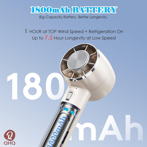 Ice Cooling Handheld Fan, Refrigerating Ice Cooling Pad Built-in Mini Turbine Portable Air Conditioner Fan...