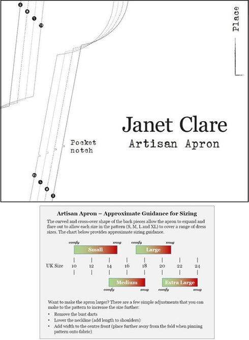 JANET CLARE "ARTISAN APRON" Sewing Pattern...