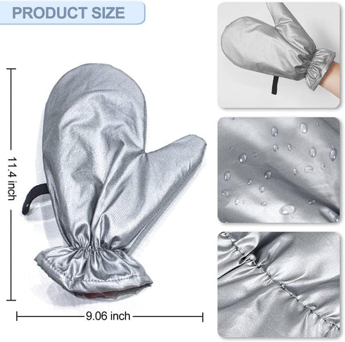 3PCS Garment Steamer Ironing Gloves, Waterproof Care Anti Steam Mitt with Finger Loop, Heat Resistant Protective Gloves Iron Board for Clothes Ste...