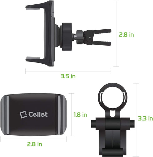 CELLET Car Cell Phone Holder Mount – Black Air Vent Phone Holder Car Stand with Adjustable Cradle for iPhone 13 Pro Max 12 11 Galaxy S21 Ultra 5G ...