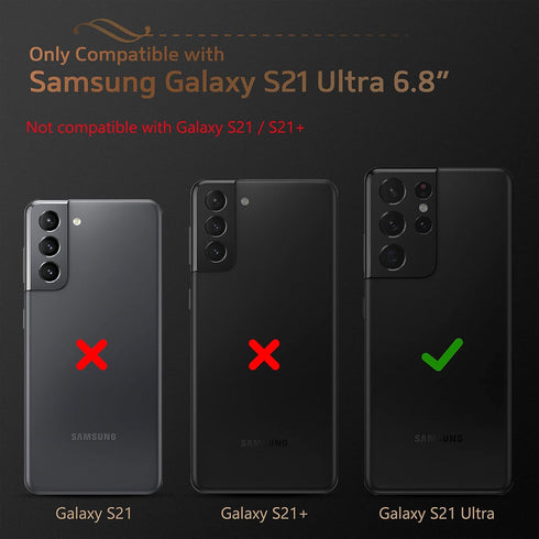 LOHASIC for Galaxy S21 Ultra Case, 5G Premium Luxury Leather Business Slim Fit Style Classic Full Body Protective Cover Phone Men Cases for Samsun...