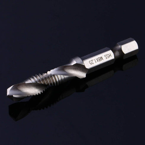 Tap, 1/4" Hand Tap Hex Shank Drill Bits, Combination Drill and Tap Bit Hand Tools for Wood Drilling, Soft Metal, Aluminum, Iron...