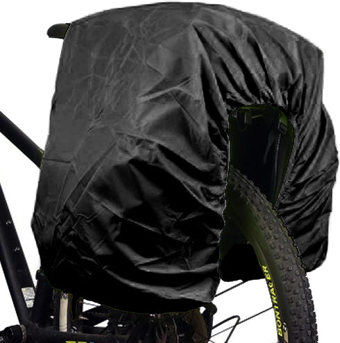 80L - 100L Bicycle Rear Rack Rain Cover Bike Trunk Rain Cover Black...