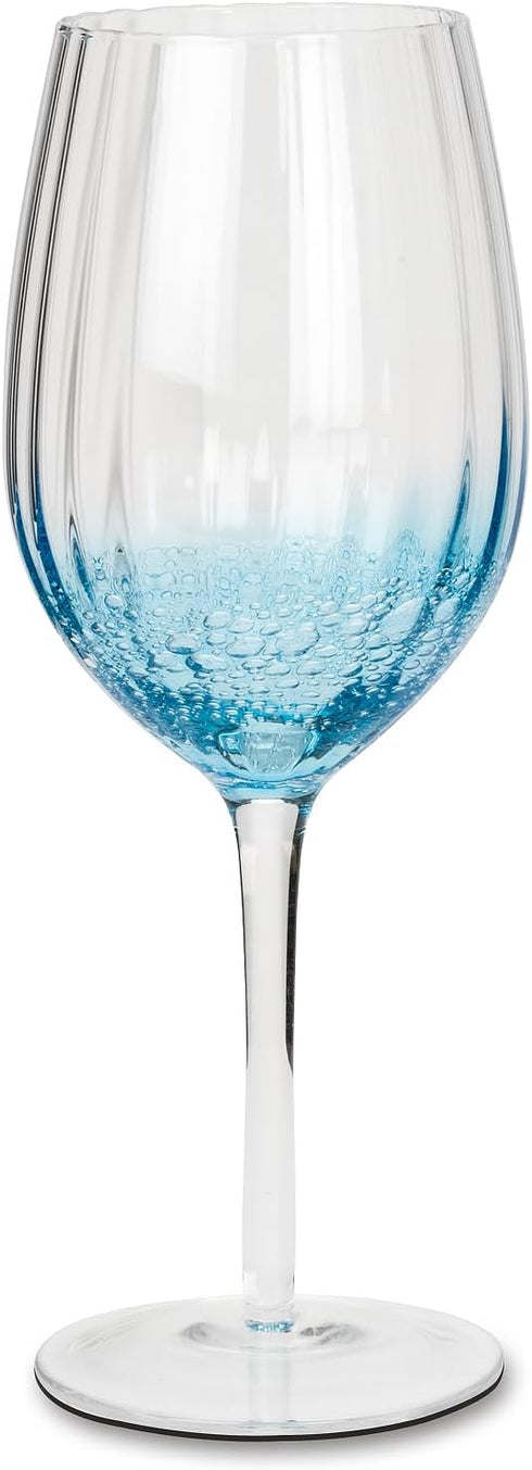 Abbott Collection Optic Bubble Red Wine Glass, Blue...