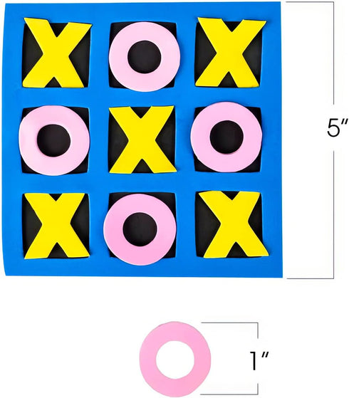 Gamie 5 Inches Foam Tic Tac Toe Mini Board Games (24Pack) Family Games & Classroom Games - Indoor Recess Games for Classroom, Great Travel Games, ...