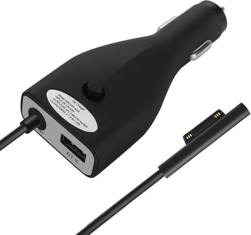 Surface Car Charger with USB Charging Port, Total 42W 12V 2.58A Power Supply, Compatible for Microsoft Surface Pro7 + Plus Pro6 Pro5~3 Surface Go ...