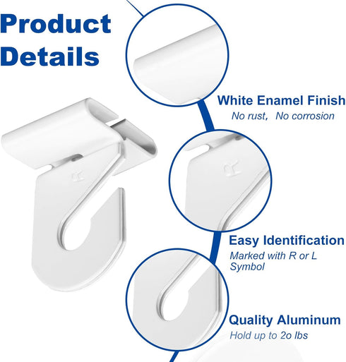 White Suspended Ceiling Hooks 10 Pairs Metal Ceiling Hanging Hook,Ceiling Grid Clips for Offices Home Plants Decorations,T-Bar Suspended Ceiling H...