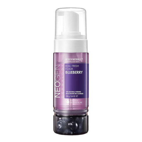 DERMALOGY by NEOGENLAB Real Fresh Foam Cleanser, Blueberry 5.6 Fl Oz (160g) - Hydrating Gentle Cleansing Foam with Real Blueberries, Clean Beauty ...