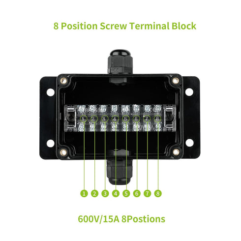 Electrical Housing Box,Waterproof IP68 1 in/1out Electrical Junction Box, with 15A 600V Barrier Terminal Cable Connector Black (3.93 * 2.68 * 1.97...