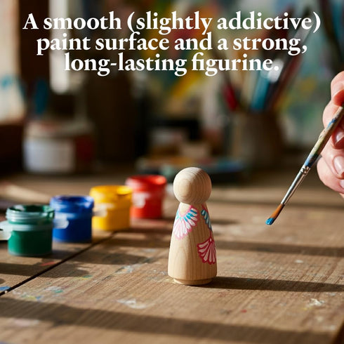 Large Wooden Peg Dolls 5-1/2 inch, Pack of 2 Unfinished Jumbo Dad Peg Doll Figures for Peg People Crafts, by Woodpeckers...