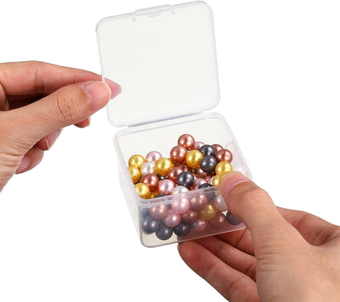 6 Pieces Mini Plastic Clear Beads Storage Containers Box for Collecting Small Items, Beads, Jewelry, Business Cards, Game Pieces, Crafts (2.48 x 2...