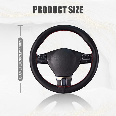 Steering Wheel Cover, Leather Steering Wheel Cover, Breathable Steering Wheel Cover, Hand Sewing Steering Wheel Cover for Most Cars Trucks SUVs (F...