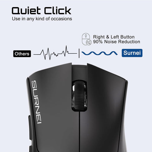 2.4GHz Silent Wireless Mouse, 1200 DPI Optical Sensor Cordless Mouse with USB Receiver, Ergonomic Grips, Portable Travel Computer Mouse for Laptop...