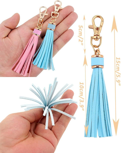 10pcs Tassel Purse Charm,Leather Keychain,Key Chain for Car Keyring Purse Accessory Bag Charm Gift for Mom...
