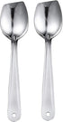IMEEA Flat Edge Cooking Spoon 18/8 Stainless Steel Serving Spoon 10-Inch Mixing Spoon, Set of 2...