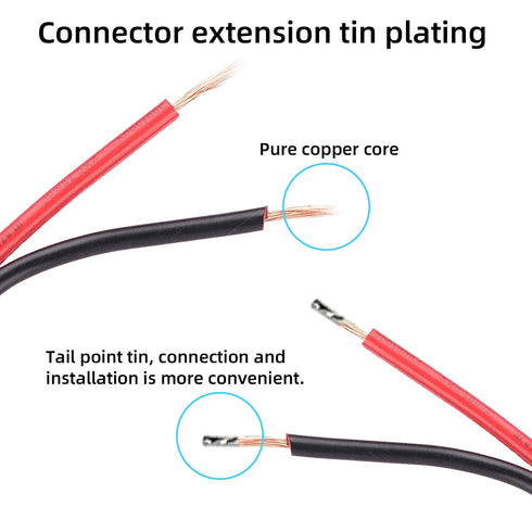 DC5.5x2.1mm, barrel connectors, pigtailed DC power connectors, 1V-36V power adapters 0.3 flat (1ft-5 pair pack)...