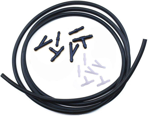 Universal Windshield Washer Nozzle Fluid Hose Kit 3 Meters with 12 Pcs Hose Connectors Suitable for Most of Car Washer Fluid Tubing...