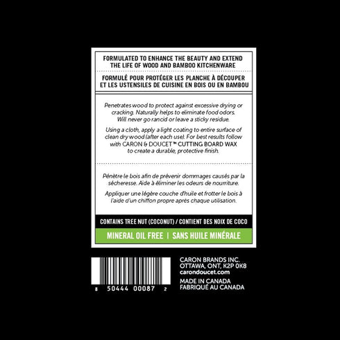 Caron & Doucet - Cutting Board & Butcher Block Conditioning Oil & Wood Finishing Wax Bundle | 100% Plant-Based & Vegan, Best for Wood & Bamboo Con...