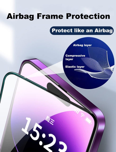 Privacy Screen Protector for iPhone 14 & iPhone 13 & iPhone 13 Pro,Airbag frame Drop Protection, Anti Spy Private Full Coverage, Shockproof Anti-S...