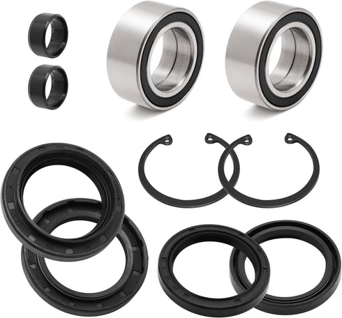 Front Wheel Bearings Seals for Honda FourTrax 300 Rancher 350 400 420 Only for 4x4, OEM# 91051-HC5-003 91209-HN2-003 91256-HC5-003...
