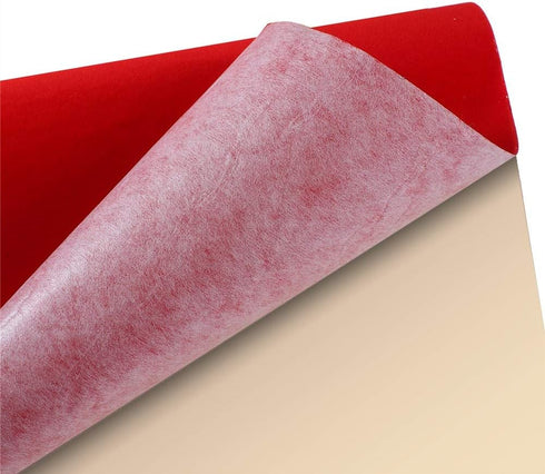 2PCS Self Adhesive Sheets, DIY Peel & Stick Felt for Drawer & Jewelry Box Liner, Solid Color Felt Wallpaper (14.6" x 39.4", Red)...