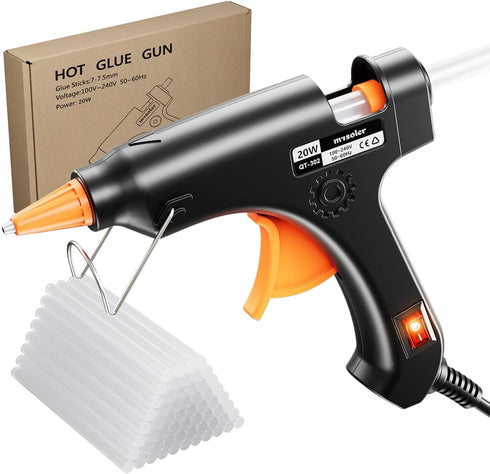 Mini Hot Glue Gun with 30pcs Glue Gun Sticks - Perfect for DIY Projects, Arts and Crafts, 20W Glue Gun Home Repairs (Black)...