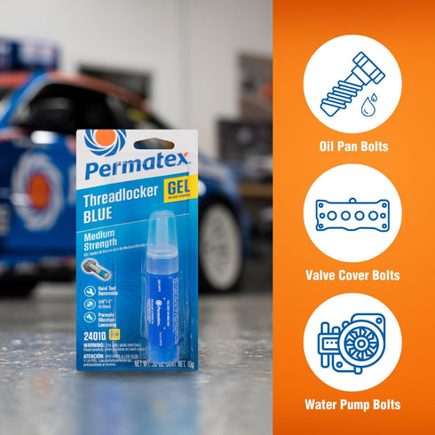 Permatex 24010 Medium Strength Threadlocker Blue Gel, 10 g Gel Twist Applicator...