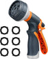 Garden Hose Nozzle, Water Hose Nozzle Spray, Heavy Duty Water Spray Gun High Pressure Washer Sprayer with 8 Patterns, Suitable for Watering Garden...