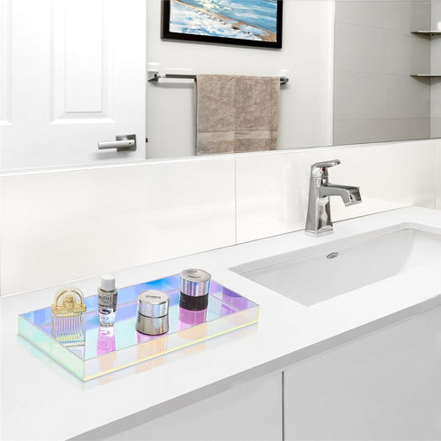 Acrylic Tray Bathroom Tray for Countertop - Handmade Perfume Jewelry Makeup Vanity Tray for Counter & Toilet Tank Top, Sink Vanity Trays for Soap ...