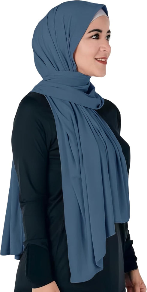 Lina & Lily Non-see-through Premium Jersey Maxi Hijab Head Scarf Wrap for Muslim Women...