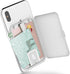 Sinjimoru Stick-On Card Case, Adhesive Card Holder/Ultra Slim Card Holder Case Usable as Phone Wallet or Card Holder for Desk. Card-Zip White...