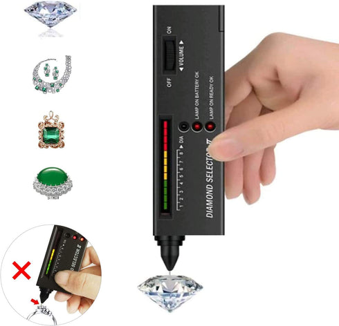 Diamond Tester Pen,Professional Jewelry Diamond Tester+40X Illuminated Jewelry Loop Magnifier,Diamond Selector for Novice and Expert,Thermal Condu...