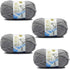 4 Rolls Comfy Blend Milk Yarn Plain Knitting Wool Soft Caddice Woolen Yarn Hand Spinning Fibre Wool Yarn Crochet Yarn Bulk Starter Kit for Colorfu...