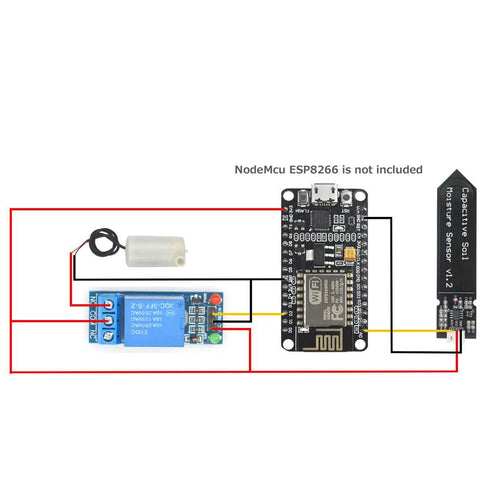Automatic Irrigation DIY Kit Self Watering System with Capacitive Soil Moisture Sensor 1 Channel 5V Relay Module and Water Pump + 1M Vinyl Tubing ...