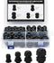 MAKERELE NPT Cable Glands Kit Waterproof Adjustable Nylon 1/4” 3/8” 1/2” 3/4” Plastic Strain Relief Cord Connectors 38pcs Black With Gaskets...