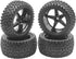 4Pack ShareGoo 12mm Hex Wheel 5 Spoke Rims High Grip Rubber Tires Front Rear Tyres with Sponge 88mm/3.46" for 1/10 RC Off-Road Buggy...