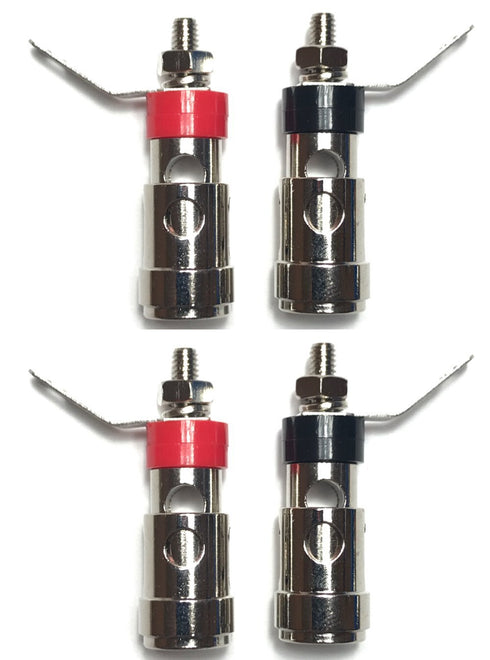 CESS Amplifier Terminal Connector Binding Post Push Quick Type -Binding Post Spring Loaded Press Subwoofer Basket Terminal (4 Pack)...