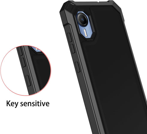 for Cricket Debut S2 case, with Tempered Glass Screen Protector 360 Full-Body Soft TPU Bumper Shockproof Silicone Protective Phone Cover Case for ...