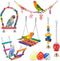 Bird Parakeet Toys,Swing Hanging Standing Chewing Toy Hammock Climbing Ladder Bird Cage Colorful Toys Suitable for Budgerigar, Parakeet, Conure, C...