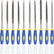 KALIM 10PCS Needle File Set High Carbon Steel File Set with Plastic Non-Slip Handle, Hand Metal Tools for Wood, Plastic, Model, Jewelry, Musical I...