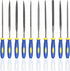 KALIM 10PCS Needle File Set High Carbon Steel File Set with Plastic Non-Slip Handle, Hand Metal Tools for Wood, Plastic, Model, Jewelry, Musical I...