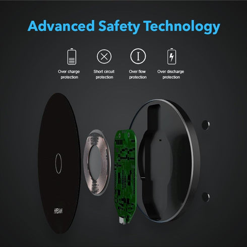 Apexan Fast Wireless Charger Compatible for Apple iPhone 13. 12, 11/Pro/Pro Max, X, XS, XS Max, iPhone XR, 8/8 Plus and All Qi Cell Phones| Qi Fas...