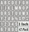 1 Inch Alphabet Letter Stencils for Painting - 42 Pack Letter and Number Stencil Templates with Signs for Painting on Wood, Reusable Numbers and L...