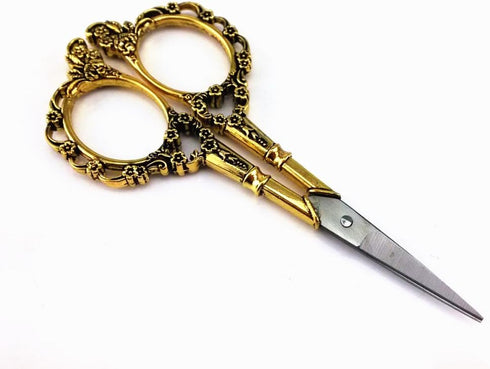 Yueton Vintage Europea Style Plum Blossom Needlework Embroidery Scissors (Gold)...