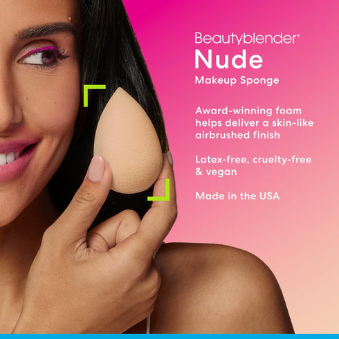 Beautyblender® | Nude Beige Beauty Blender Makeup Sponge, Super-Soft Foam Easily Blends Foundations, Powders & Creams, Made in USA, Reusable, Wash...